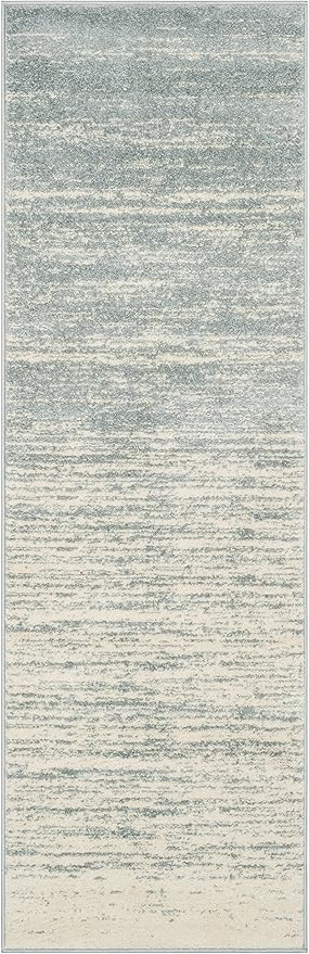 SAFAVIEH Adirondack Collection Runner Rug - 2'6" x 16', Slate & Cream, Modern Ombre Design, Non Shedding & Easy to Clean, Ideal for Hallway, Foyer, Kitchen, Entryway, Bedroom (ADR113T)