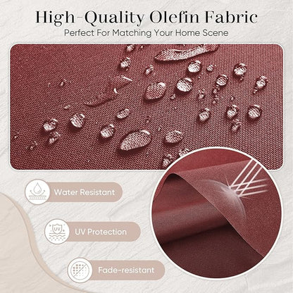 Outdoor Seat Cushion Set-24 x 24 x 6 Inch Outdoor Chair Cushions with Water Resistant & Removable Cover Outdoor Cushions for Patio Furniture Chair Sofa Couch-Red