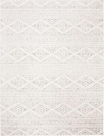 SAFAVIEH Area Rug 8x10 - Tulum Collection - Large - Ivory & Grey, Moroccan Boho Tribal Design, Non-Shedding & Easy to Clean, Ideal for Living Room, Bedroom, Dining Space (TUL272A)