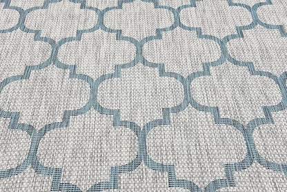 Unique Loom Outdoor Trellis Collection Area Rug (7' 1" x 10' Rectangle, Gray/ Ivory)