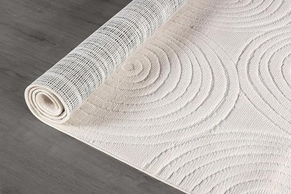 Beverly Rug Micro Loop Area Rug Light Gray 8x10 Geometric Modern Luxury Circular Durable Soft Indoor Rugs for Living Dining Room Office Stain Resistant Non Shedding Casual Indoor Carpet 8 x 10