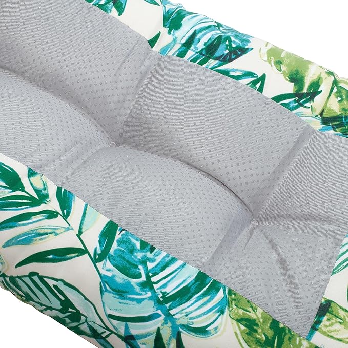 FUNHOME Outdoor Bench Cushion 45 x18 inch with Non-Slip Grips,Water Resistant Porch Swing Cushion,Bench Pillow Pads,Floral Tufted Cushions for Patio Garden Furniture,45" Seat Cushions(Palm Leaf)