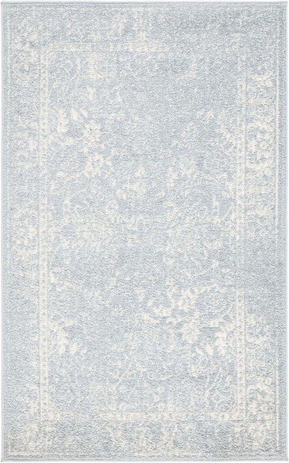 SAFAVIEH Area Rug 3x5 - Adirondack Collection - Slate & Ivory, Distressed Vintage Floral Design, Non-Shedding & Easy to Clean, Ideal for Living Room, Bedroom, Dining Space (ADR109T)