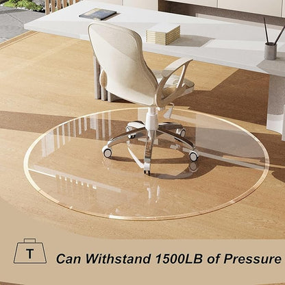 Beveled Edge 40" Round Office Chair Mat for Carpet or Hardwood Floor Crystal Clear, 40" x 40" for a Smooth Glide and Easy Roll On/Off, Heavy Duty and Non-Slip Floor Ultimate Clear Chair Mat