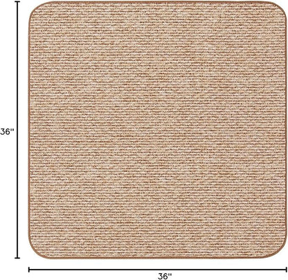 House, Home and More Skid-Resistant Carpet Indoor Area Rug Floor Mat - Praline Brown - 3 Ft X 3 Ft - Non Slip Rubber Backing, Stain Resistant, Dog Friendly, Living Room Bedroom Kitchen Entryway