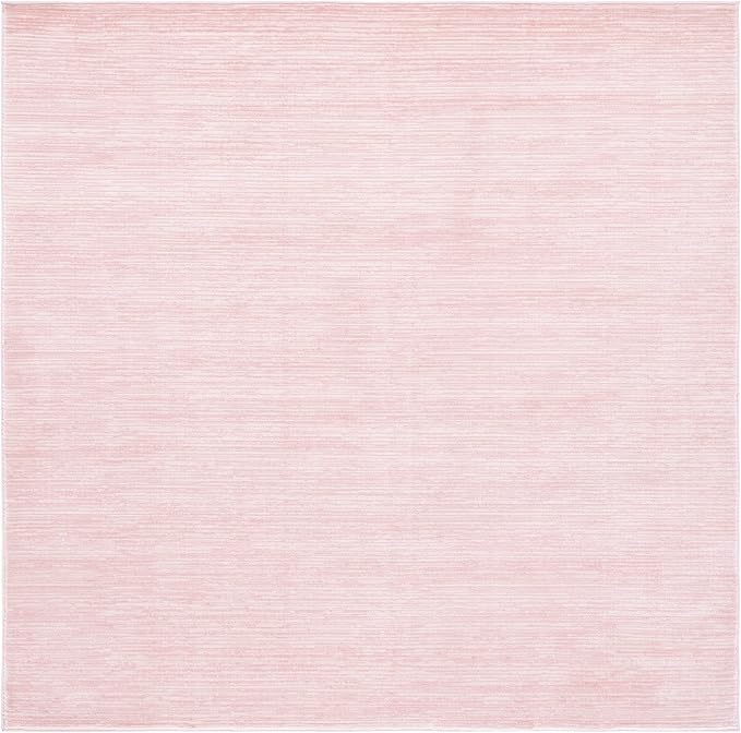 SAFAVIEH Vision Collection Area Rug - 5' Square, Pink, Modern Ombre Design, Non-Shedding & Easy to Clean, Ideal for Living Room, Bedroom, Dining Space (VSN606U)
