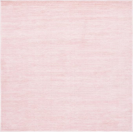SAFAVIEH Vision Collection Area Rug - 5' Square, Pink, Modern Ombre Design, Non-Shedding & Easy to Clean, Ideal for Living Room, Bedroom, Dining Space (VSN606U)