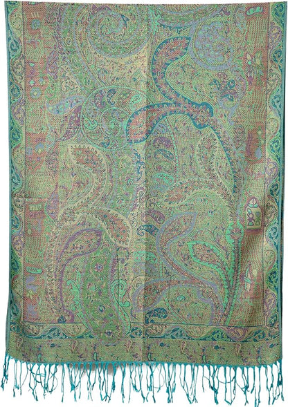 Achillea Big Paisley Pashmina Shawl Wrap for Women – Elegant Scarf for Weddings, Evening Dresses, Festivals & Daily Wear
