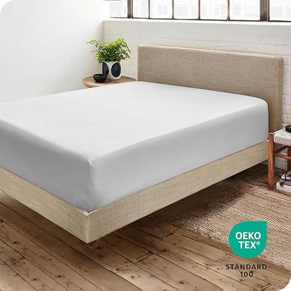 Bare Home Fitted Bottom Sheet Twin Size - Premium 1800 Microfiber - Ultra-Soft Hotel Luxury - Deep Pocket - Durable and Long Lasting (Twin, Cloud Grey)