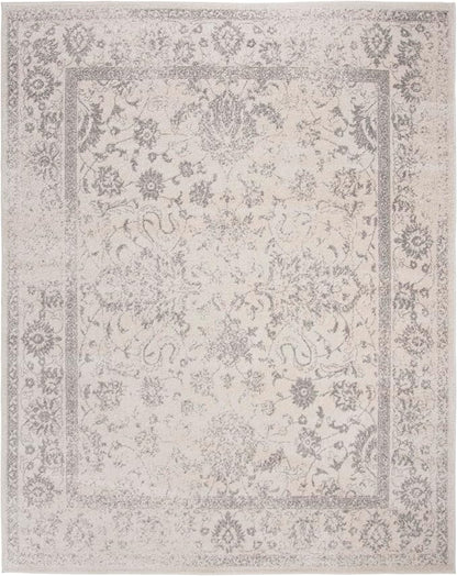SAFAVIEH Area Rug 11x15 - Adirondack Collection - Large - Ivory & Silver, Distressed Vintage Floral Design, Non-Shedding & Easy to Clean, Ideal for Living Room, Bedroom, Dining Space (ADR109C)