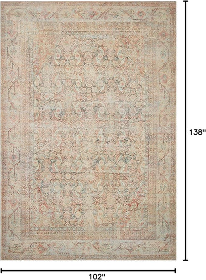 Loloi Adrian Collection ADR-01 Natural/Apricot 8'-6" x 11'-6", .19" Thick Area Rug