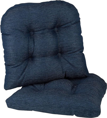 Klear Vu Gripper Overstuffed Universal Non-Slip Dining Chair Cushions for Kitchen Decor or Office Use, U-Shaped Skid-Proof Seat Pad, 17x17 Inches, 2 Count (Pack of 1), Solid Indigo