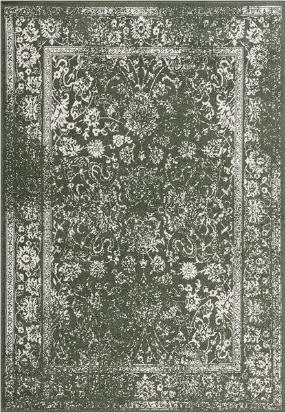 SAFAVIEH Area Rug 4x6 - Adirondack Collection - Dark Green & Ivory, Distressed Vintage Floral Design, Non-Shedding & Easy to Clean, Ideal for Living Room, Bedroom, Dining Space (ADR109Y)