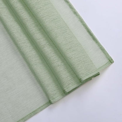 DONREN 144 Inches Long Window Scarf for Party - Luxury Soft Semi Sheer Scarf Valance for Wedding (1 Panel,Sage Green)