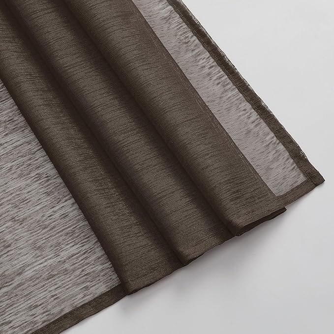 DONREN Chocolate Brown Window Scarf for Outdoor Decoration - Add Luxury Beautiful Elegant Effect to Curtain Panels (1 Panel, 34 x 216 Inches Long)
