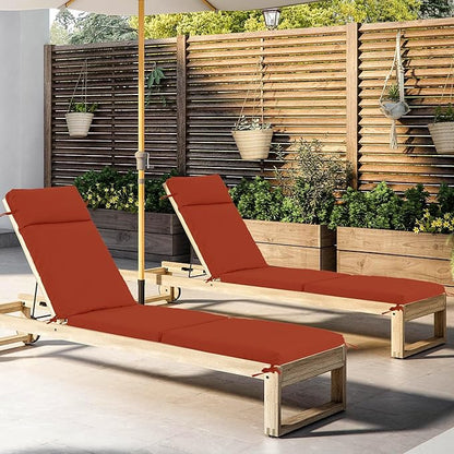 Chaise Lounge Cushion 80x26x3 Inch ?Set of 2 Outdoor Lounge Chair Cushions, Lounger Pad Replacement with Fade-Resistant, Removable & Machine-Washable Covers, Ideal for Patio Chaise Chairs, Rust