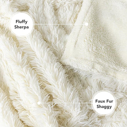 PetAmi Waterproof Dog Blanket for Large Dog, Calming Pet Blanket Bed Couch Cover Protector, Washable Sherpa Faux Fur Throw for Sofa Furniture Protection, Soft Fluffy 60x80 Cream Beige