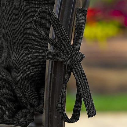Arden Outdoor Dining Chair Cushion, 2 Pack, 20 x 20, Rain-Proof, Fade Resistant, Black Leala
