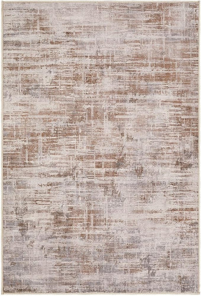 2x3 Entryway Area Rugs: Washable Neutral Abstract Small Rug Door Mat Non-Slip Soft Low Pile Indoor Carpe for Entrance Kitchen Front Door Bathroom Entry Kids Room - Red Brown