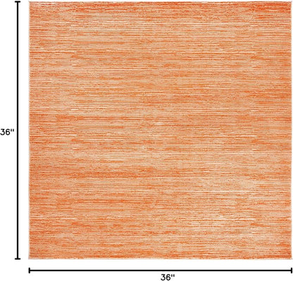 SAFAVIEH Vision Collection Area Rug - 3' Square, Orange, Modern Ombre Design, Non-Shedding & Easy to Clean, Ideal for Foyer, Entryway, Bedroom, Accent Space (VSN606P)