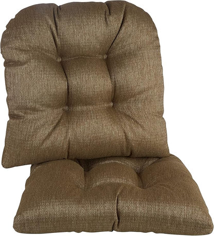 Klear Vu Gripper Overstuffed Universal Non-Slip Dining Chair Cushions for Kitchen Decor or Office Use, U-Shaped Skid-Proof Seat Pad, 17x17 Inches, 2 Count (Pack of 1), Solid Gold