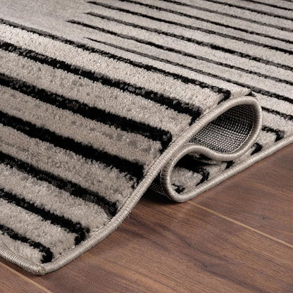 Rugshop Bohemian Stripe Stain Resistant High Traffic Living Room Kitchen Bedroom Dining Home Office Area Rug 10' x 14' Cream