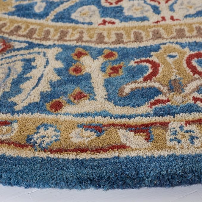 SAFAVIEH Antiquity Collection Runner Rug - 2'3" x 20', Dark Blue & Multi, Handmade Wool, Traditional Oriental Design, Ideal for The Living Room, Bedroom, Dining Room (AT64B-220)