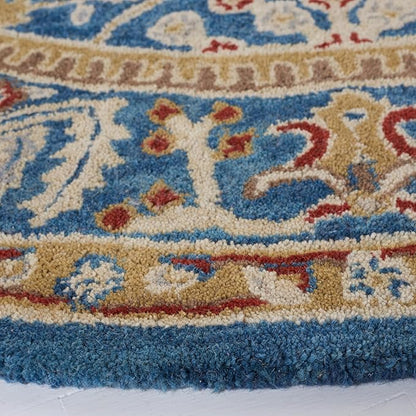 SAFAVIEH Antiquity Collection Runner Rug - 2'3" x 20', Dark Blue & Multi, Handmade Wool, Traditional Oriental Design, Ideal for The Living Room, Bedroom, Dining Room (AT64B-220)