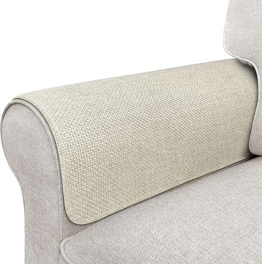 Couch Arm Covers, Waterproof Armrest Cover for Sofa, Armchair, Loveseat, Non-Slip Recliner Arm Cover, Sofa Arm Covers, Headrest Covers, Arm Chair Covers Set of 2 (Beige, 24"×20")