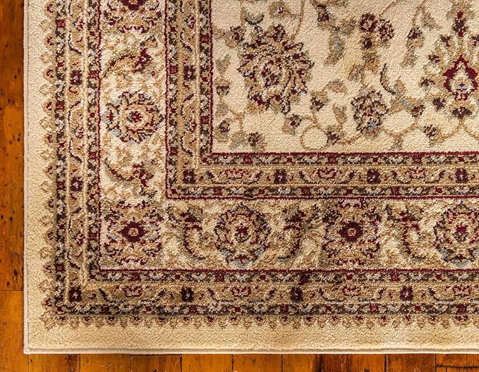 Unique Loom Voyage Collection Traditional Oriental Classic Area Rug (2' 0 x 8' 0 Runner, Ivory/Gold)