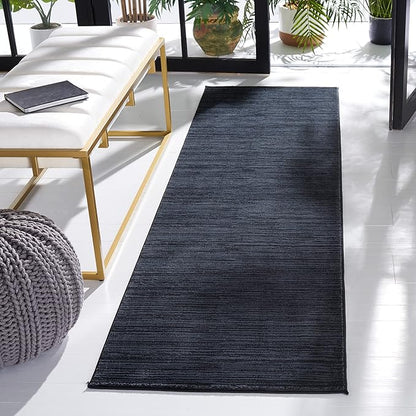 SAFAVIEH Vision Collection Runner Rug - 2'2" x 8', Black, Modern Ombre Tonal Chic Design, Non-Shedding & Easy Care, Ideal for High Traffic Areas in Living Room, Bedroom (VSN606Z)
