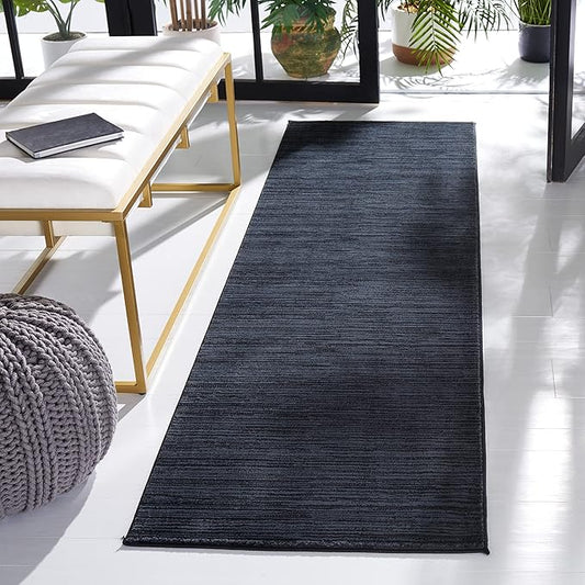 SAFAVIEH Vision Collection Runner Rug - 2'2" x 16', Black, Modern Ombre Design, Non-Shedding & Easy to Clean, Ideal for Foyer, Hallway, Bedroom (VSN606Z)