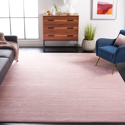 SAFAVIEH Vision Collection Area Rug - 8' Square, Pink, Modern Ombre Design, Non-Shedding & Easy to Clean, Ideal for Living Room, Bedroom, Dining Space (VSN606U)
