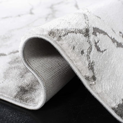 SAFAVIEH Craft Collection Runner Rug - 2'3" x 12', Grey & Silver, Modern Abstract Design, Non-Shedding & Easy Care, Ideal for High Traffic Areas in Living Room, Bedroom (CFT877G)