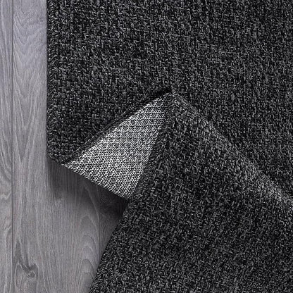 Easy Jute Door Mat 2x3 Indoor Outdoor Natural Rugs Solid Fiber Rug Woven Area Rug Boho Easy Clean Inside Carpet for Living Room Bedroom Dining Room Hallway or Outdoor Patio Porch (2 X 3 Dark Grey)