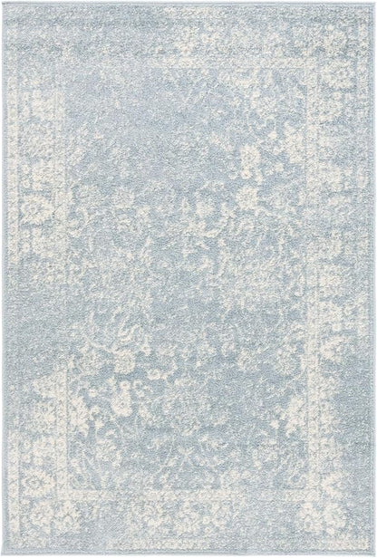 SAFAVIEH Area Rug 4x6 - Adirondack Collection - Slate & Ivory, Distressed Vintage Floral Design, Non-Shedding & Easy to Clean, Ideal for Living Room, Bedroom, Dining Space (ADR109T)