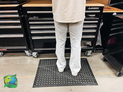 Envelor 4-Pack Anti Fatigue Rubber Floor Mat - Non-Slip Restaurant Mat with Drainage - 24 x 36 Inches