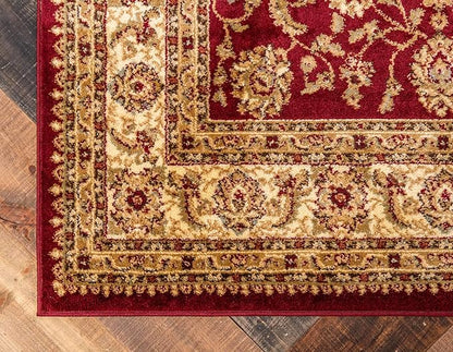 Unique Loom Voyage Collection Traditional Oriental Classic Intricate Design Area Rug (10' 0 x 13' 0 Rectangular, Red/Gold)