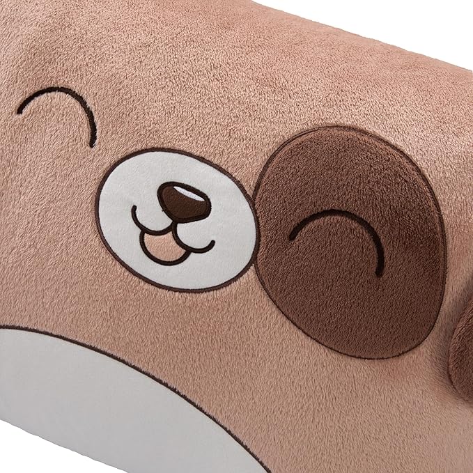 Saint Eve Kids Pillow Pals Fuzzy Pillow Case, Cute Animal Friends Soft Pillow Cover for Kids Beds and Nap Time - Bailey The Dog