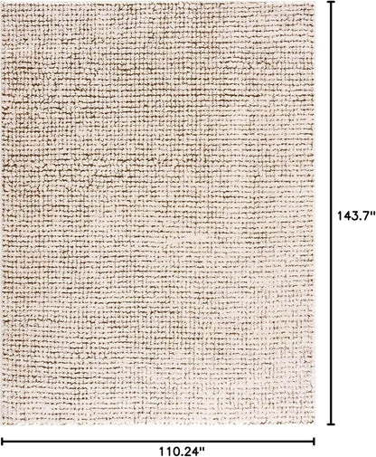 Hauteloom Keita Living Room, Bedroom Area Rug - Farmhouse - High Pile - Bone - 9'2" x 12'