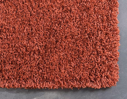 Unique Loom Solid Shag Collection Area Rug (2' 2" x 6' 5" Runner, Terracotta)
