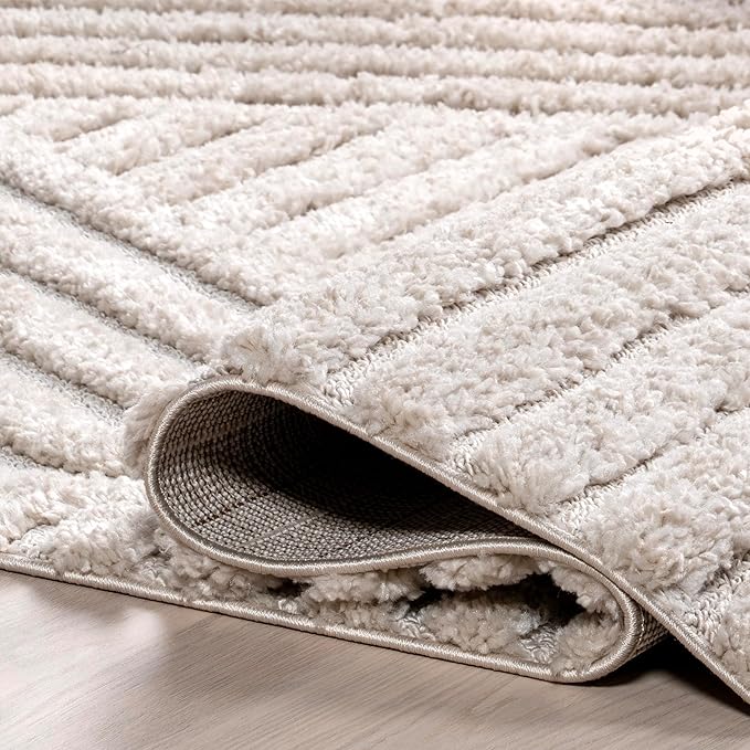 nuLOOM Risette Beige, 8'10" x 12', Geometric, Soft and Textured, High Traffic, Stain Resistant, Easy Clean, Durable Area Rug for Bedroom, Living Room, Dining Space, Den, Foyer, Entryway