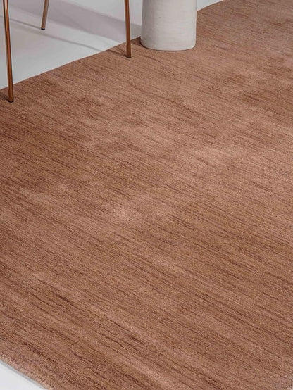 Hand Knotted Loom Wool ECO-Friendly Area Rugs - 3'x5', Rectangle, Light Brown Color, Solid Plain Design, High Pile Thick Handmade Anti Skid Rugs for Living Room (L00111)