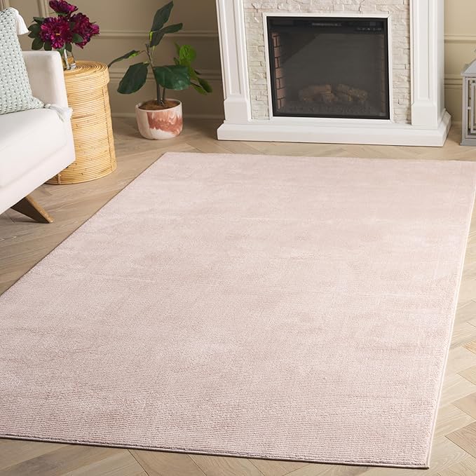 SAFAVIEH Revive Collection Area Rug - 4' x 6', Pink, Transitional Design, Stain Resistant, Ideal for High Traffic Areas in Living Room, Bedroom & Dining Room (REV102U-4)