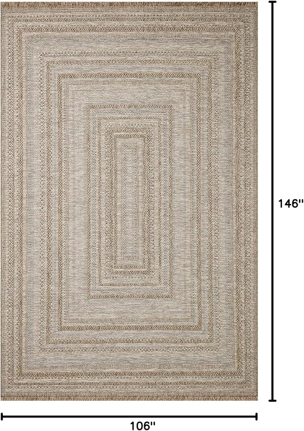 Loloi Dawn Collection Indoor/Outdoor DAW-01 Natural 8'-10" x 12'-2" Area Rug