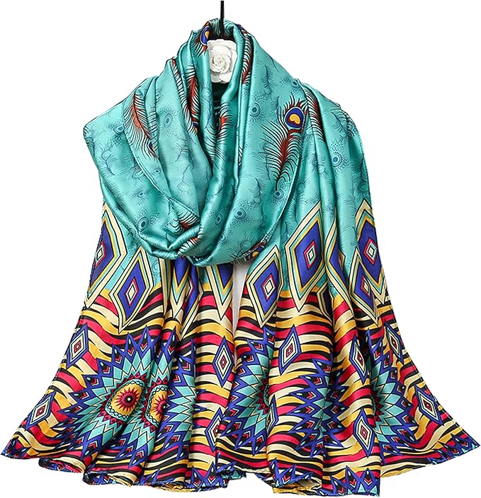 Fashion Scarves Scarf 100% Silk Feeling Scarf Silk Like Scarves Long Lightweight Sunscreen Shawls for Women