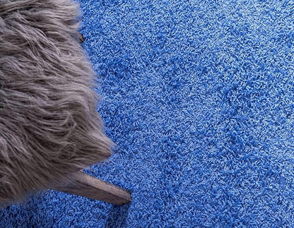 Unique Loom Solid Shag Collection Area Rug (7' 1" x 10' Rectangle, Periwinkle Blue)