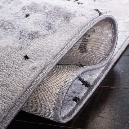 SAFAVIEH Amelia Collection Area Rug - 9' x 12', Grey & Black, Modern Abstract Design, Non-Shedding & Easy Care, Ideal for High Traffic Areas in Living Room, Bedroom (ALA293K)