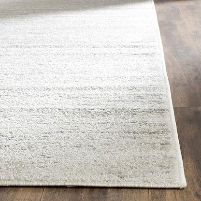 SAFAVIEH Adirondack Collection Area Rug - 6' Square, Ivory & Silver, Modern Ombre Design, Non Shedding & Easy to Clean, Ideal for Living Room, Bedroom, Office, Dining Space (ADR113B)