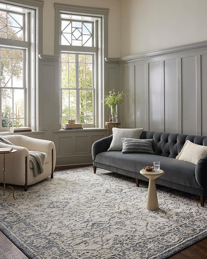 Loloi Magnolia Home by Joanna Gaines Gigi Collection GIG-02 Ivory/Blue 2'-7" x 7'-6" Runner Rug